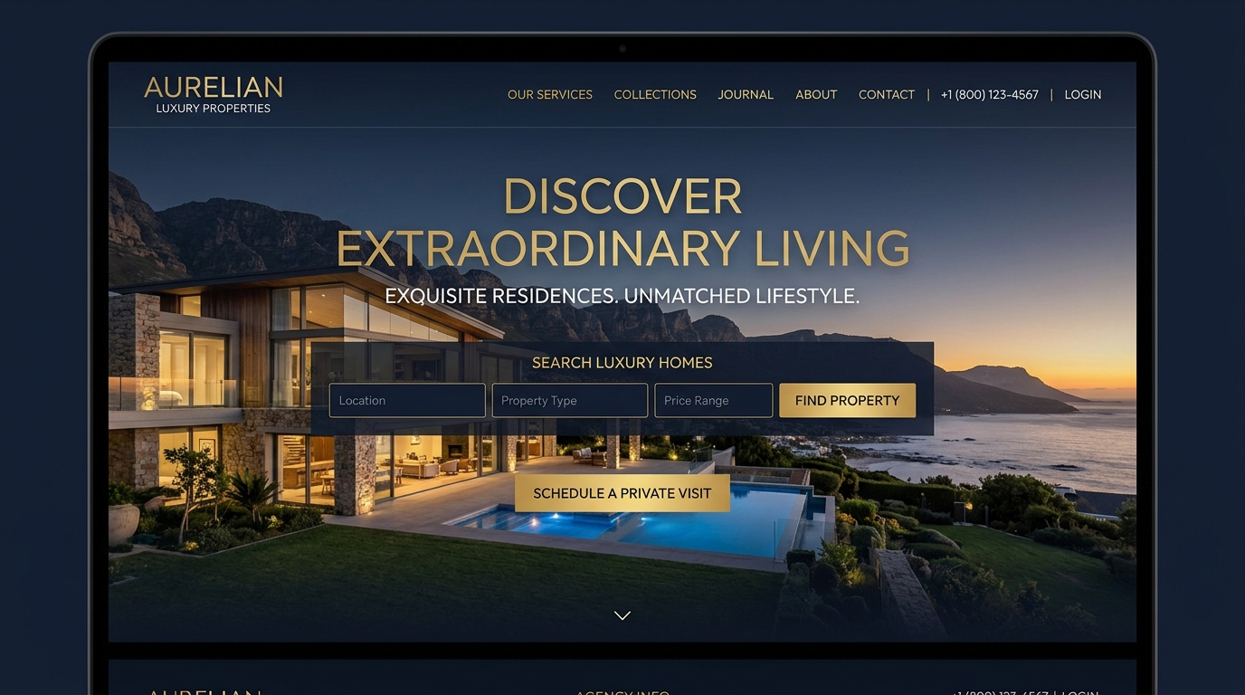 Aurelian Properties — Landing Page de Inmobiliaria de Lujo